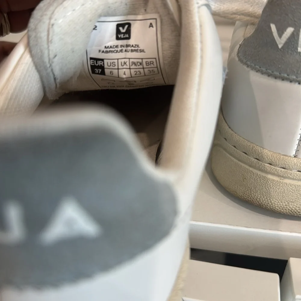 Veja White and‎ Gray Casual Sneakers